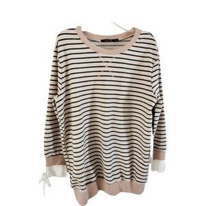 Women's Anthropologie New Doe & Rae Pullover Sweater Scoop Neck Covered Shoulder